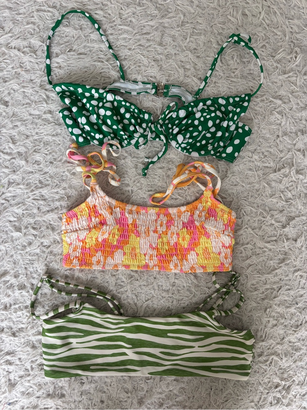 Set of 3 bikini tops